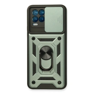 Realme 8 Kılıf Pars Lens Yüzüklü Silikon - Yeşil