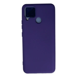 Realme C15 Kılıf Nano İçi Kadife Silikon - Mor
