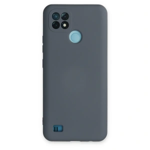 Realme C21 Kılıf Nano İçi Kadife Silikon - Gri