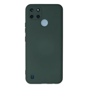 Realme C25y Kılıf Nano İçi Kadife Silikon - Koyu Yeşil