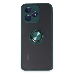 Realme C53 Kılıf Montreal Yüzüklü Silikon Kapak - Yeşil