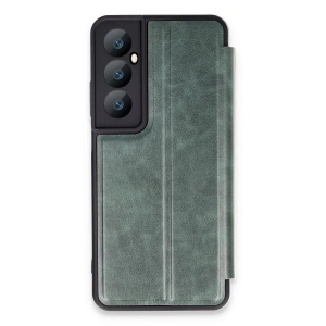 Realme C65 Kılıf Flip Cover - Koyu Yeşil