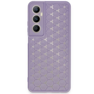 Realme C65 Kılıf Petek Silikon Kapak - Lila