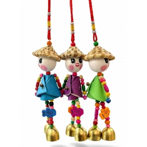 Renkli Boncuklu Şapkalı Bebek Rüzgar Çanı Alk5383