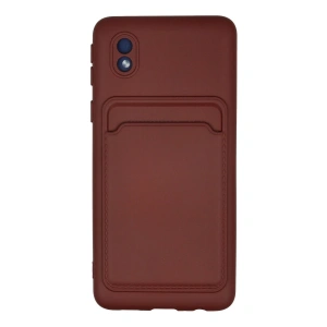 Samsung Galaxy A01 Core Kılıf Kelvin Kartvizitli Silikon - Bordo