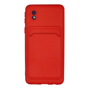 Samsung Galaxy A01 Core Kılıf Kelvin Kartvizitli Silikon - Kırmızı