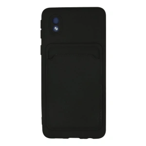 Samsung Galaxy A01 Core Kılıf Kelvin Kartvizitli Silikon - Siyah