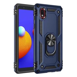 Samsung Galaxy A01 Core Kılıf Sofya Yüzüklü Silikon Kapak - Lacivert