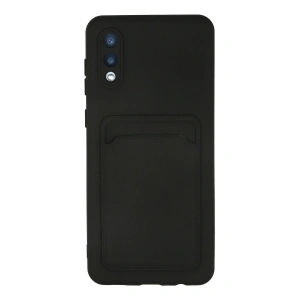 Samsung Galaxy A02 Kılıf Kelvin Kartvizitli Silikon - Siyah