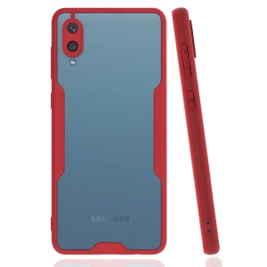 Samsung Galaxy A02 Kılıf Platin Silikon - Kırmızı