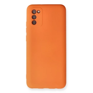 Samsung Galaxy A02s Kılıf Nano İçi Kadife Silikon - Turuncu