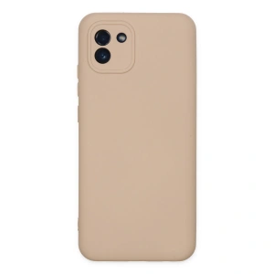 Samsung Galaxy A03 Kılıf Nano İçi Kadife Silikon - Pudra