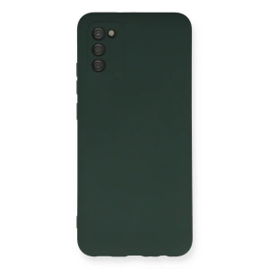 Samsung Galaxy A03s Kılıf Nano İçi Kadife Silikon - Koyu Yeşil