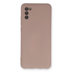 Samsung Galaxy A03s Kılıf Nano İçi Kadife Silikon - Pudra
