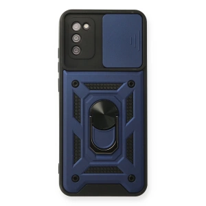 Samsung Galaxy A03s Kılıf Pars Lens Yüzüklü Silikon - Lacivert