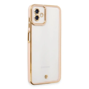 Samsung Galaxy A04 Kılıf Liva Lens Silikon - Rose