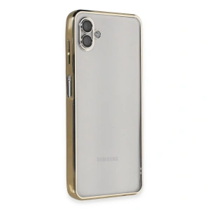 Samsung Galaxy A04 Kılıf Razer Lensli Silikon - Gold