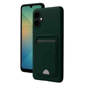 Samsung Galaxy A07 Kelvin Kartvizitli Silikon - Koyu Yeşil