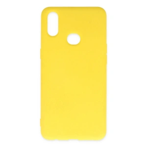 Samsung Galaxy A10s Kılıf Nano İçi Kadife Silikon - Sarı