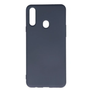 Samsung Galaxy A20s Kılıf Nano İçi Kadife Silikon - Gri