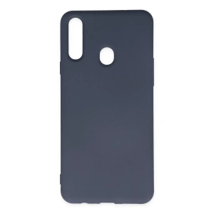 Samsung Galaxy A20s Kılıf Nano İçi Kadife Silikon - Gri