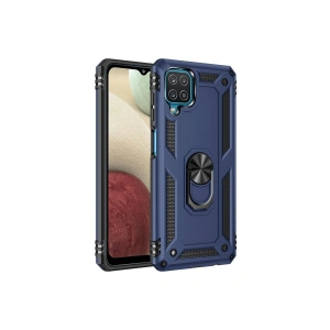 Samsung Galaxy A22 Kılıf Sofya Yüzüklü Silikon Kapak - Lacivert