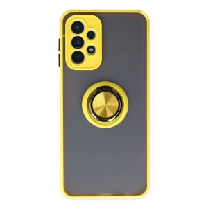 Samsung Galaxy A23 4g Kılıf Montreal Yüzüklü Silikon Kapak - Sarı
