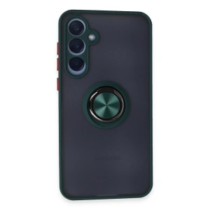 Samsung Galaxy A25 5g Kılıf Montreal Yüzüklü Silikon Kapak - Yeşil