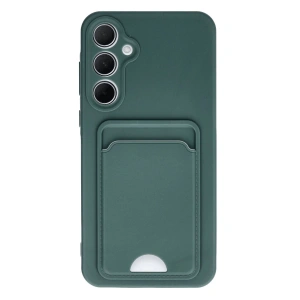 Samsung Galaxy A35 5g Kılıf Kelvin Kartvizitli Silikon - Koyu Yeşil