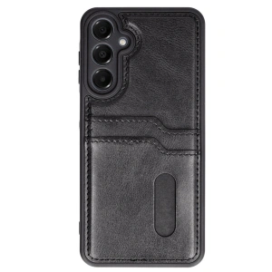 Samsung Galaxy A35 5g Kılıf Sara Kartvizitli Deri Kılıf - Siyah