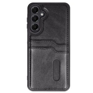 Samsung Galaxy A35 5g Kılıf Sara Kartvizitli Deri Kılıf - Siyah