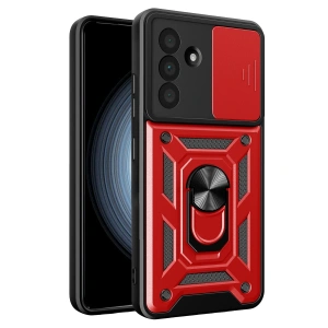 Samsung Galaxy A37 5g Pars Lens Yüzüklü Silikon - Kırmızı