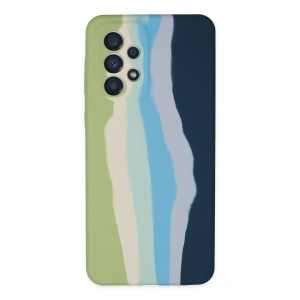 Samsung Galaxy A53 5g Kılıf Ebruli Lansman Silikon - Yeşil-koyu Yeşil