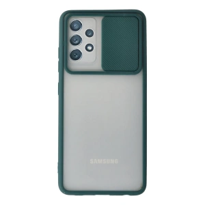 Samsung Galaxy A72 Kılıf Palm Buzlu Kamera Sürgülü Silikon - Yeşil
