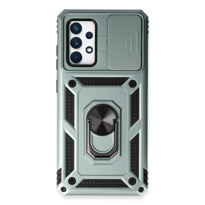 Samsung Galaxy A73 5g Kılıf Pars Lens Yüzüklü Silikon - Yeşil