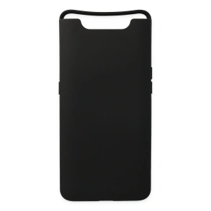 Samsung Galaxy A80 Kılıf Nano İçi Kadife Silikon - Siyah