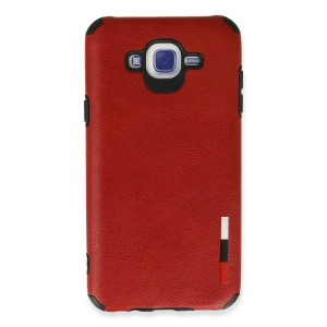 Samsung Galaxy J7 Kılıf Loop Deri Silikon - Kırmızı