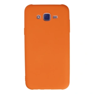 Samsung Galaxy J7 Kılıf Nano İçi Kadife Silikon - Turuncu