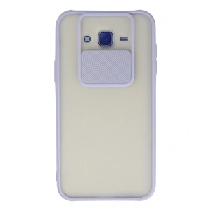 Samsung Galaxy J7 Kılıf Palm Buzlu Kamera Sürgülü Silikon - Lila