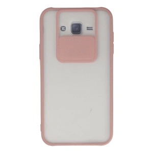Samsung Galaxy J7 Kılıf Palm Buzlu Kamera Sürgülü Silikon - Pembe