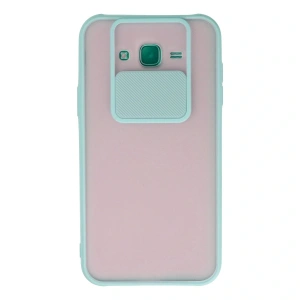 Samsung Galaxy J7 Kılıf Palm Buzlu Kamera Sürgülü Silikon - Turkuaz