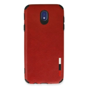 Samsung Galaxy J7 Pro / J730 Kılıf Loop Deri Silikon - Kırmızı