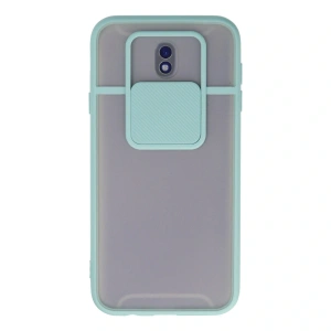 Samsung Galaxy J7 Pro / J730 Kılıf Palm Buzlu Kamera Sürgülü Silikon - Turkuaz