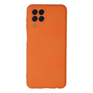 Samsung Galaxy M33 Kılıf Nano İçi Kadife Silikon - Turuncu