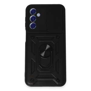 Samsung Galaxy M34 5g Kılıf Pars Lens Yüzüklü Silikon - Siyah