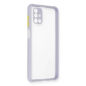Samsung Galaxy M51 Kılıf Miami Şeffaf Silikon - Lila