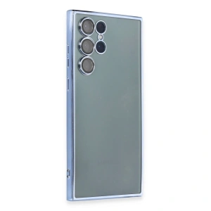 Samsung Galaxy S22 Ultra Kılıf Razer Lensli Silikon - Açık Mavi