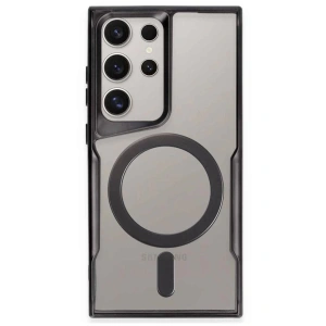 Samsung Galaxy S23 Ultra Kılıf Boyi Magsafe Silikon Kapak - Siyah
