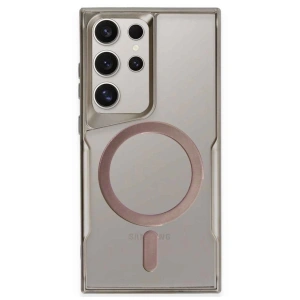 Samsung Galaxy S23 Ultra Kılıf Boyi Magsafe Silikon Kapak - Titan Gri