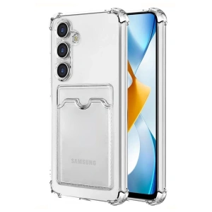 Samsung Galaxy S24 Kılıf Kart Şeffaf Silikon - Şeffaf
